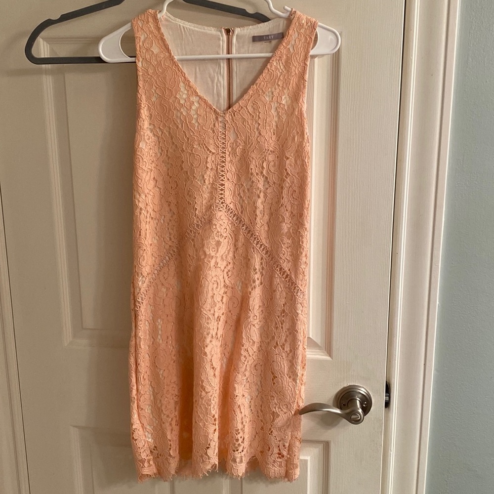 Peach tart lace dress